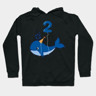 Kids 2nd Birthday Cute Whale Gift Shirt For 2 Year Old Boys Hoodie